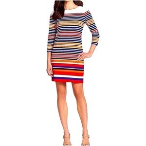Ruby Rd. Colorful Stripes Shift Dress Size Medium